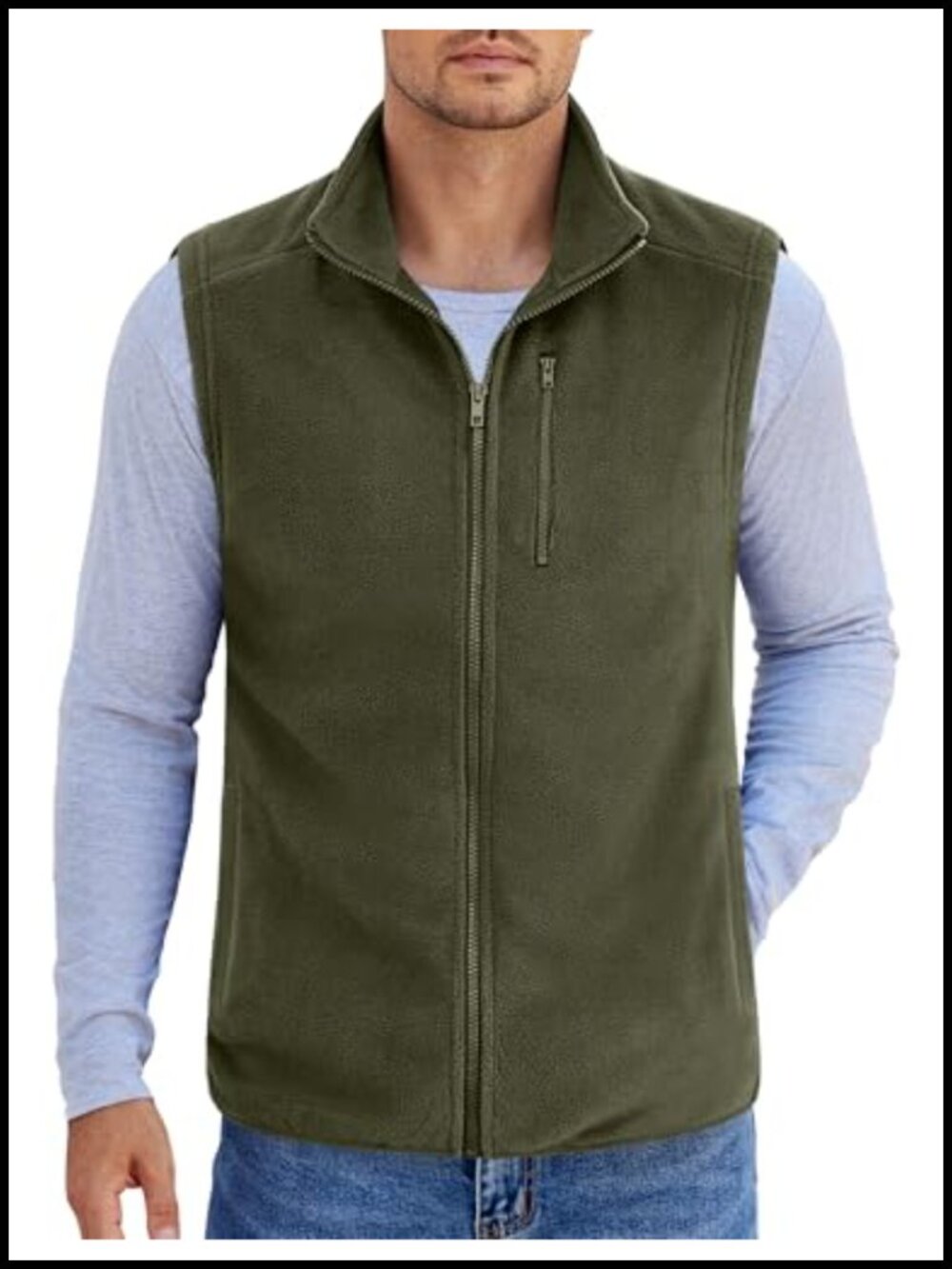 Lightweight Fleece Vest Sleeveless Zip Up Warm Jacket Casual